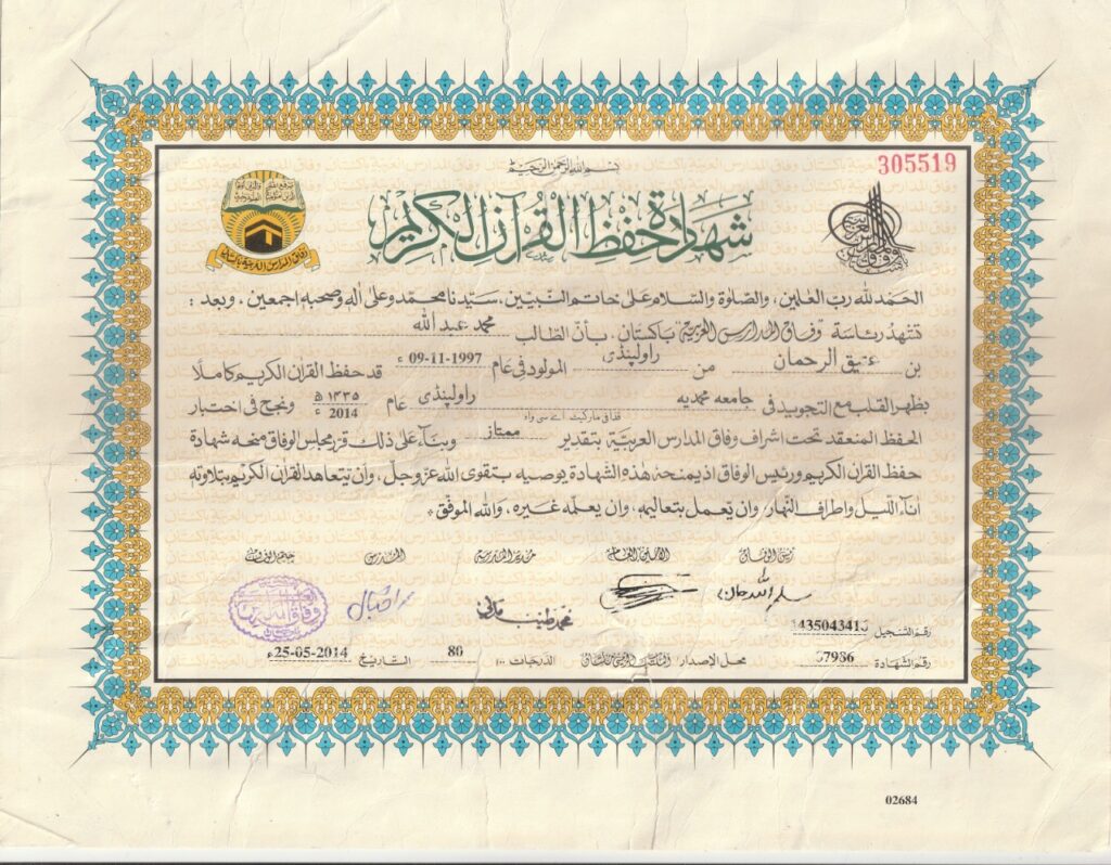 certificate